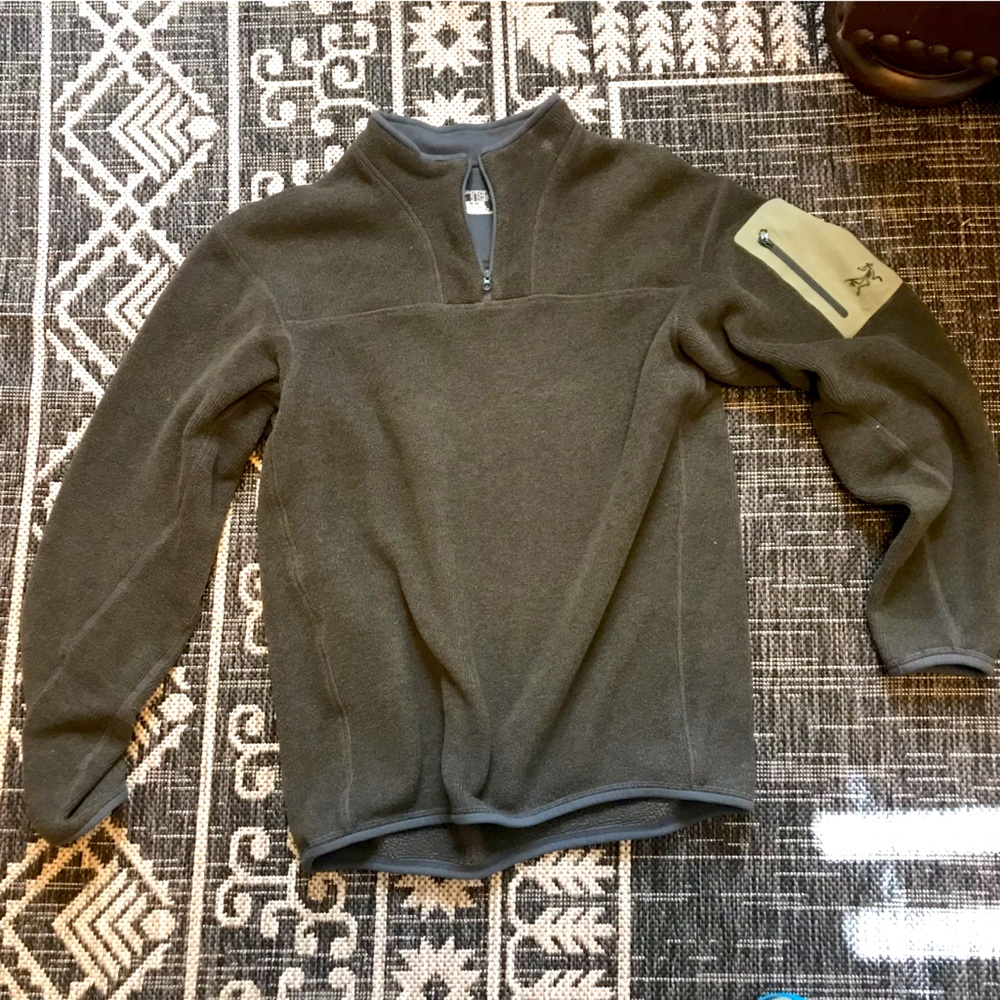 Arc’Teryx Mens Quarter Zip Seeater Hunter Green Size Medium